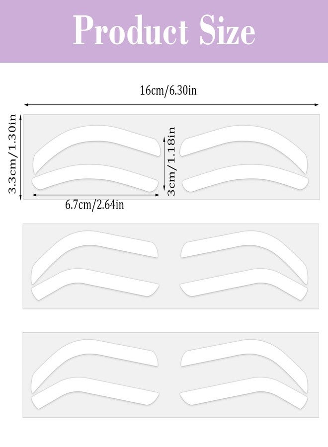Bremorou 60 Pcs Eyebrow Templates for Women Eyebrow Stencil Stickers Disposable Adhesive Eyebrow Template Sticker for Shaping Airbrush Eyebrow Tape Shaper Template for Tinting Makeup - Image 2
